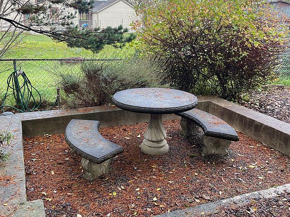 Backyard eating and relaxing area