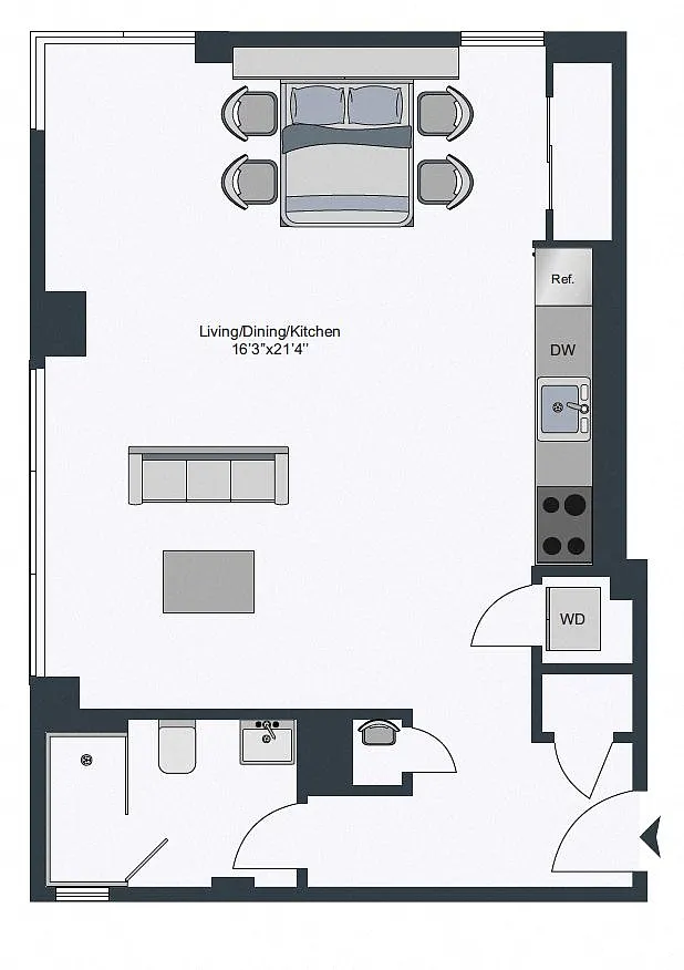 Floor plan Furnished Studio