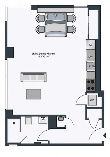 Floor plan Furnished Studio