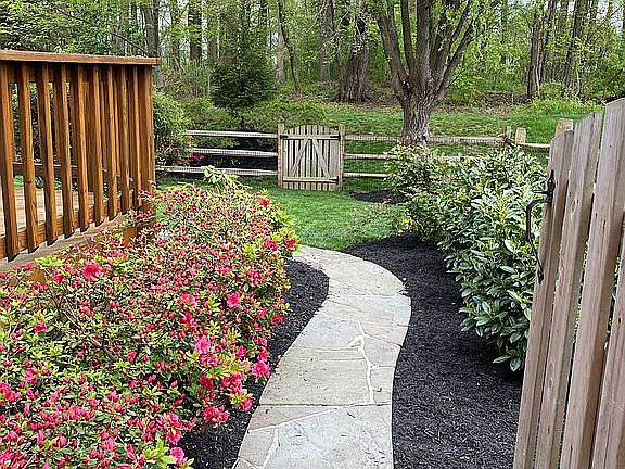 Gate to fenced backyard 
