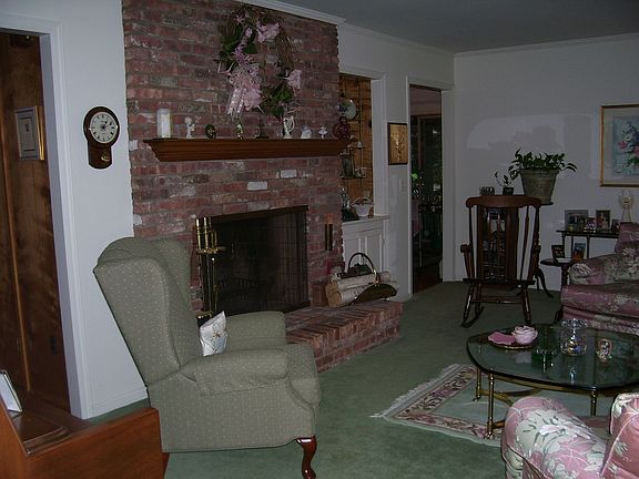 Wood Fireplace in Living Room