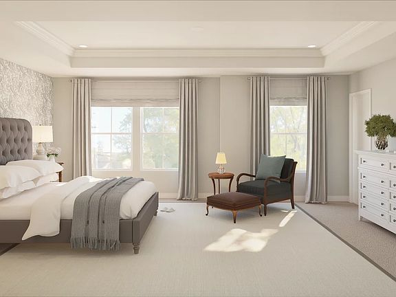 Primary suite with crown moulding