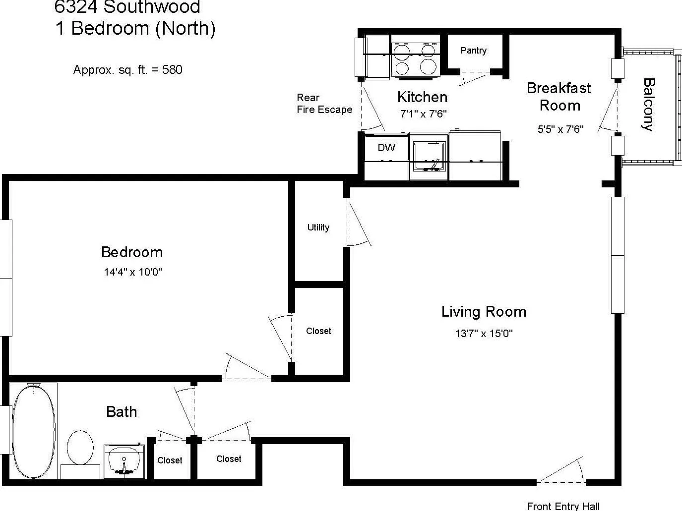 1 bed, 520 sqft, $950 — Photo 2