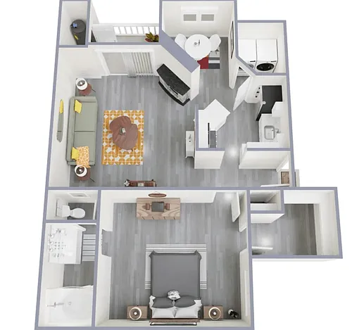 Floor plan 1x1 Diamond