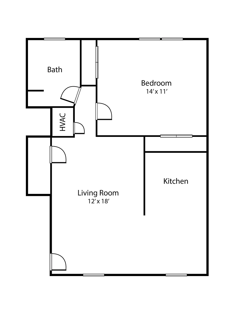 Floor plan 1 Bed / 1 Bath - LA