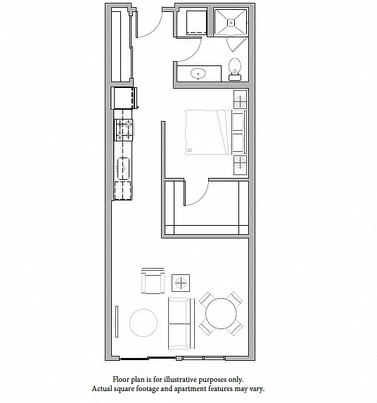 Floor plan O9 Open 1 Bed North