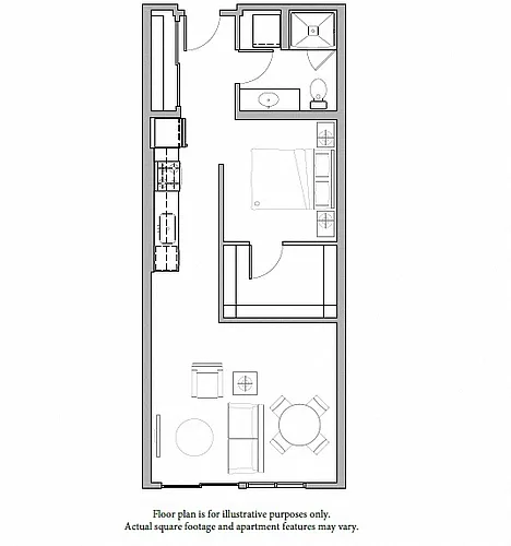 Floor plan O9 Open 1 Bed North