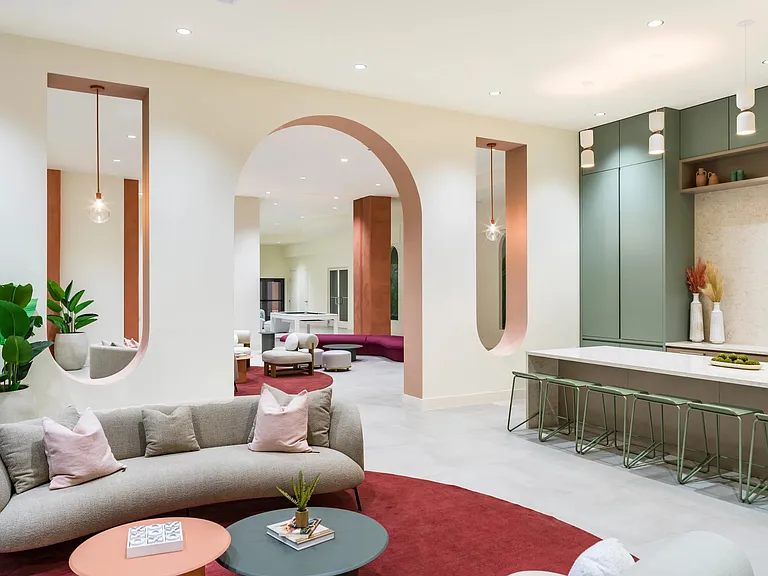 Host and unwind in our expansive clubroom with a catering kitchen at Modera Academical Village.
