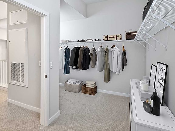 Spacious walk-in closets