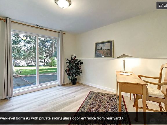 Second Bedroom with Patio doors to back yard