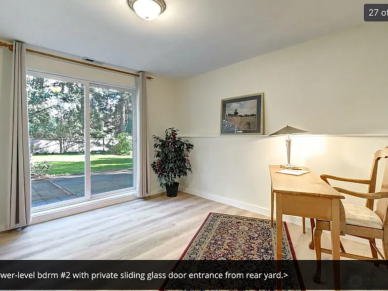 Second Bedroom with Patio doors to back yard