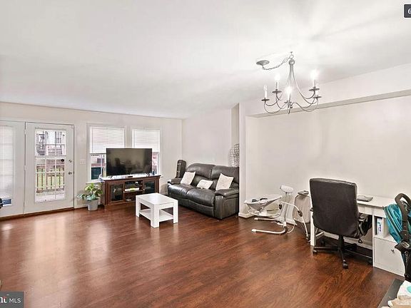 Living area and deck behind