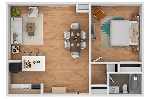 Floor plan Renovated One Bedroom