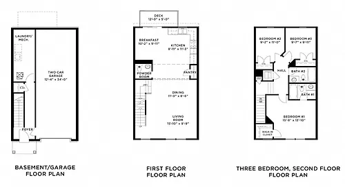 Floor plan The 3 BR Oakmont
