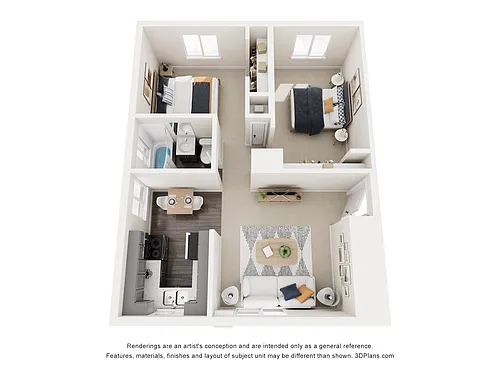 Floor plan 2 Bedroom 1 Bathroom