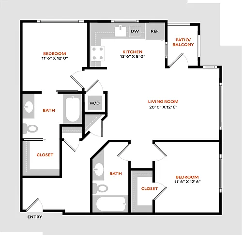 Floor plan Plan 2J