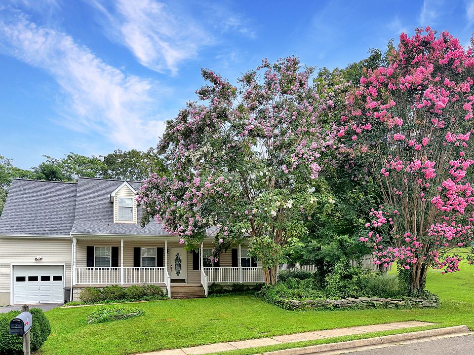 Front porch and attached garage