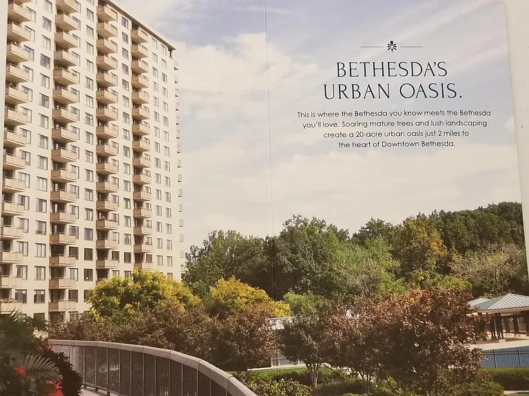 Luxury living in Bethesda, with easy access to nearby Metro! The Ride-On bus stops at the front entrance! 
Bicycle storage room available.