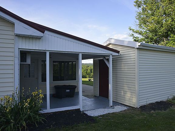 Back of garage patio