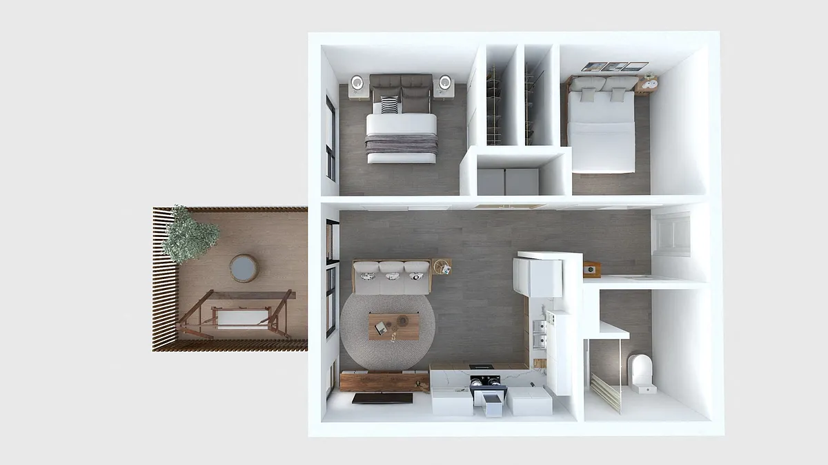 Floor plan Garden 2 Bed B