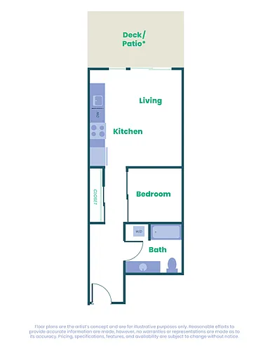 Floor plan The Teel - Open 1x1 - A12
