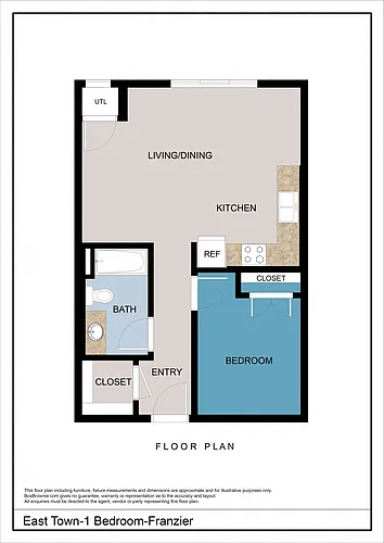 Floor plan Franzier - 1 Bedroom