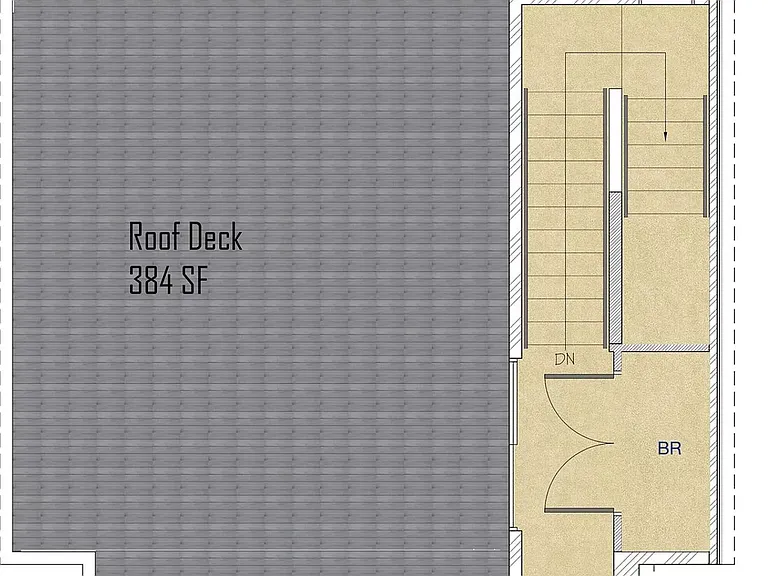 4th floor - Utility closet, spacious roof deck, entryway