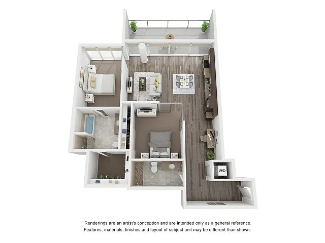 Floor plan 2 Bed 2 Bath C5