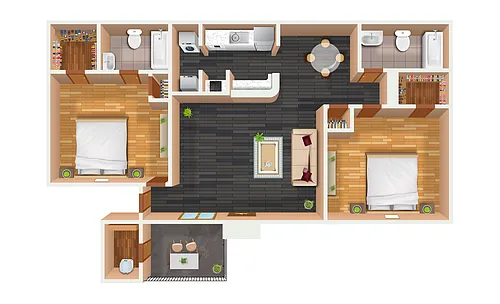 Floor plan 2x2 Deluxe