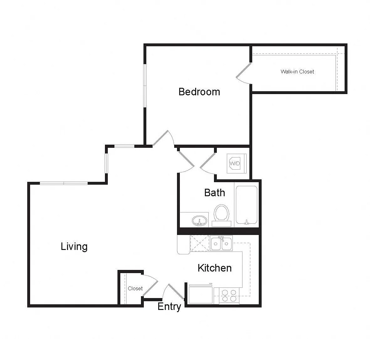 Floor plan 1 Bed 1 Bath A
