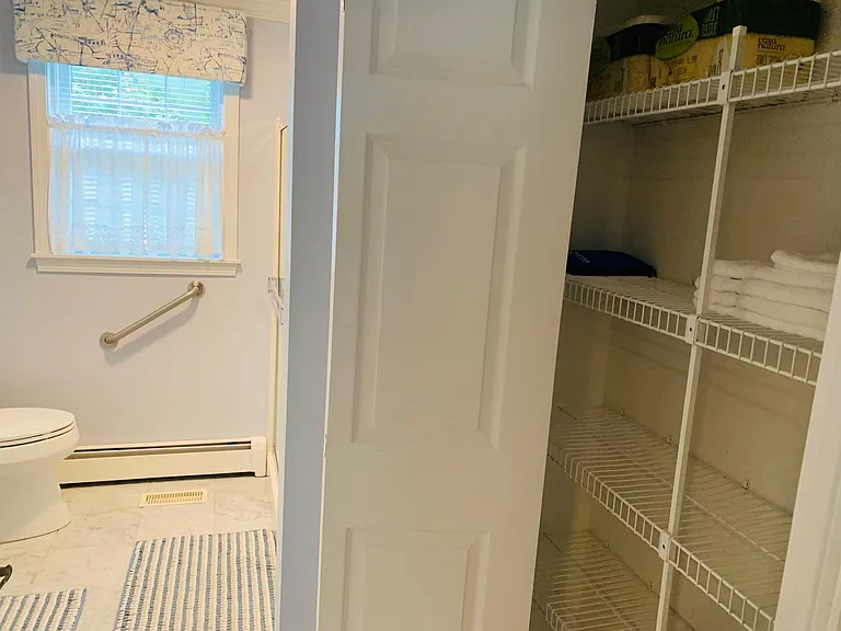 Plenty of storage in the bathroom