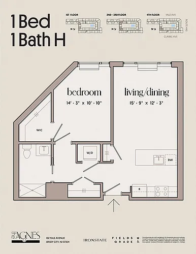 Floor plan 1 Bed 1 Bath H