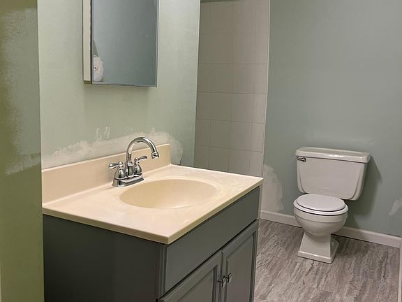 Bathroom renovations in progress.