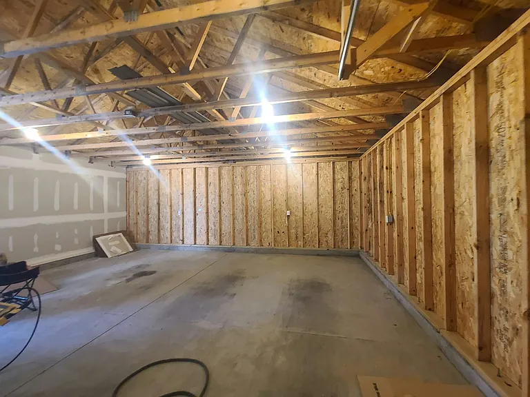 Inside the 2 stall garage