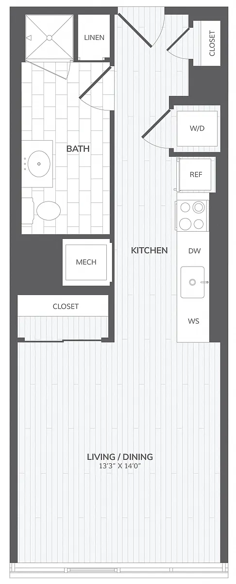 Floor plan Studio-A East ADA