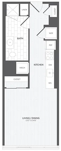 Floor plan Studio-A East ADA