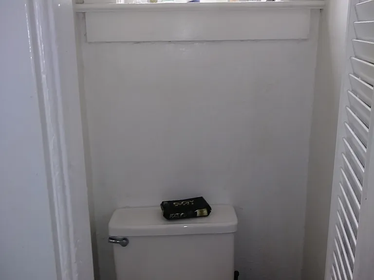 Separate room in bathroom for toilet.