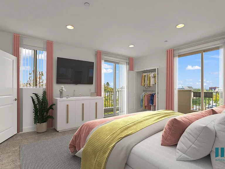 Bedroom with Balcony and Lots of Windows and Natural Light