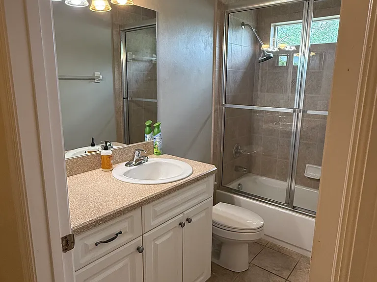 2nd bathroom with shower and bathtub