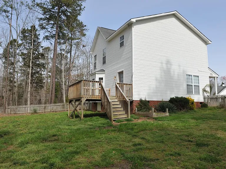 Side view of backyard