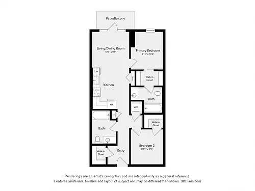Floor plan Urban Two Bed Two Bath 7