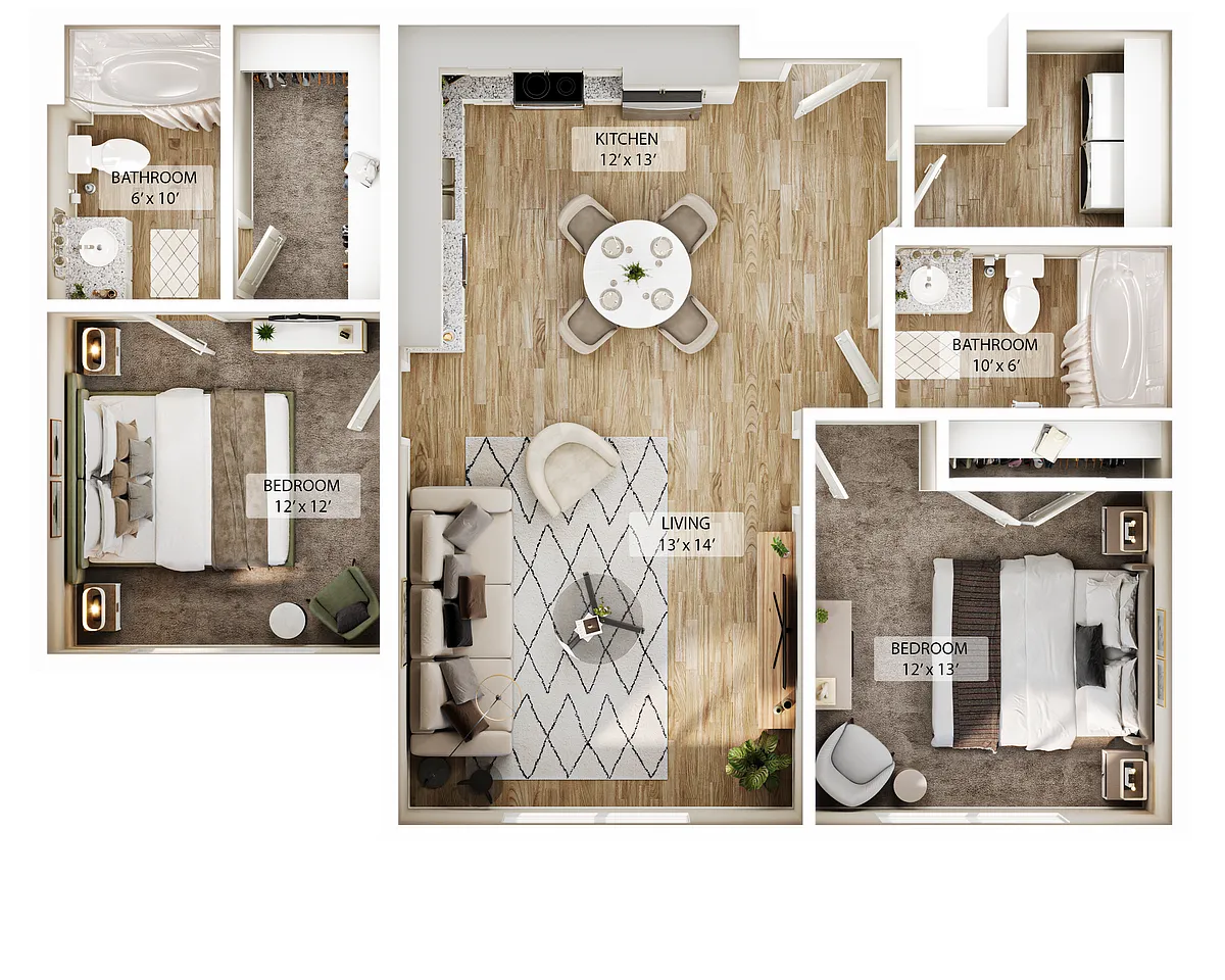 Floor plan 2 BR Bluff Summit