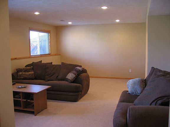 Family room in basement