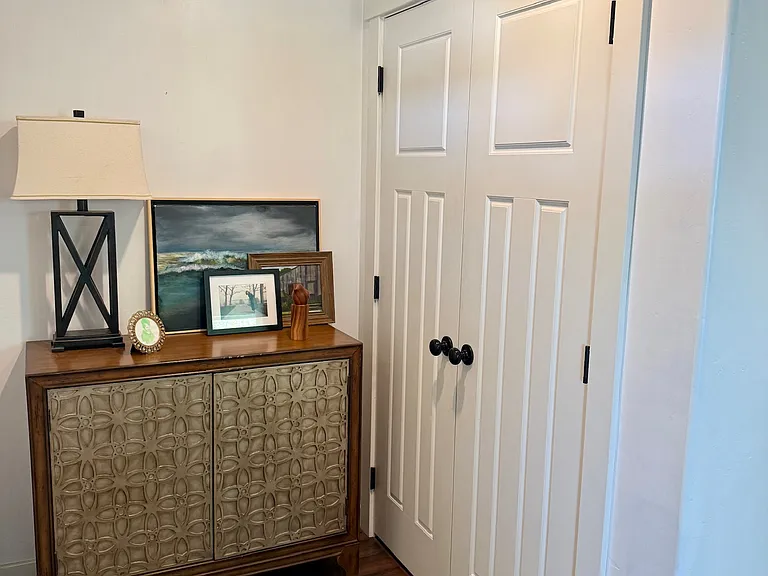 Entry coat closet.
