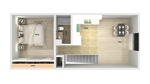 Floor plan 2 Bed x 2 Bath Townhome No Garage
