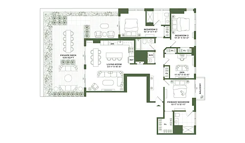 Floor plan 3 Bed/3 Bath-C4