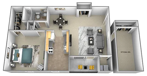Floor plan 1 Bedroom 1 Bath
