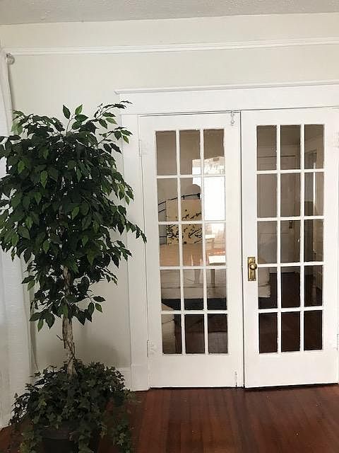 High ceilings through out the apartment with hardwood floors