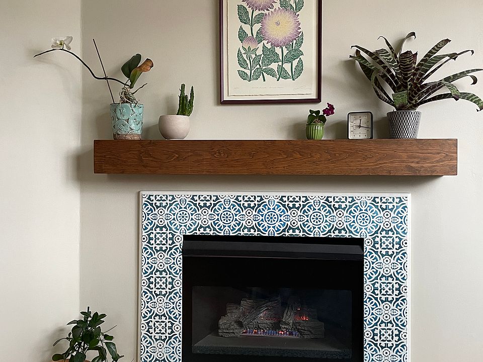 Gas fireplace in office