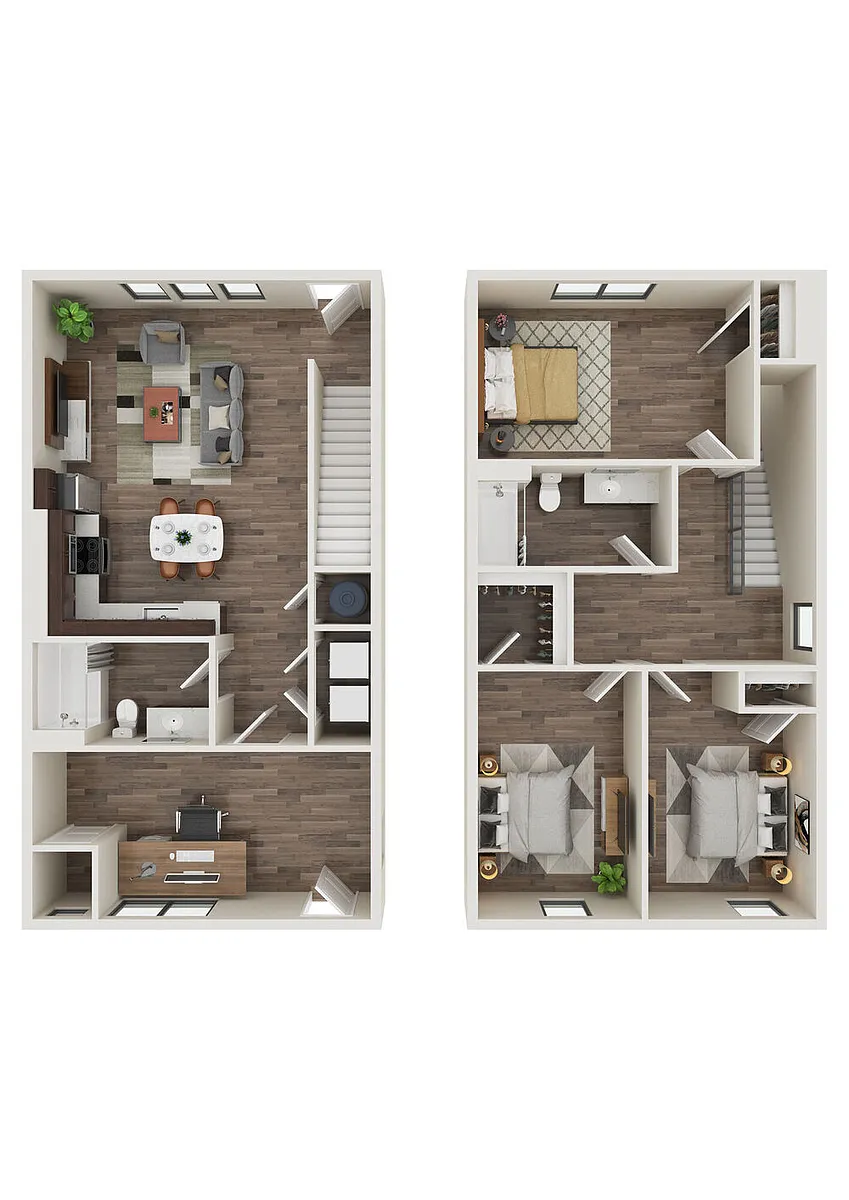 Floor plan The Blue Heron Townhome + Den